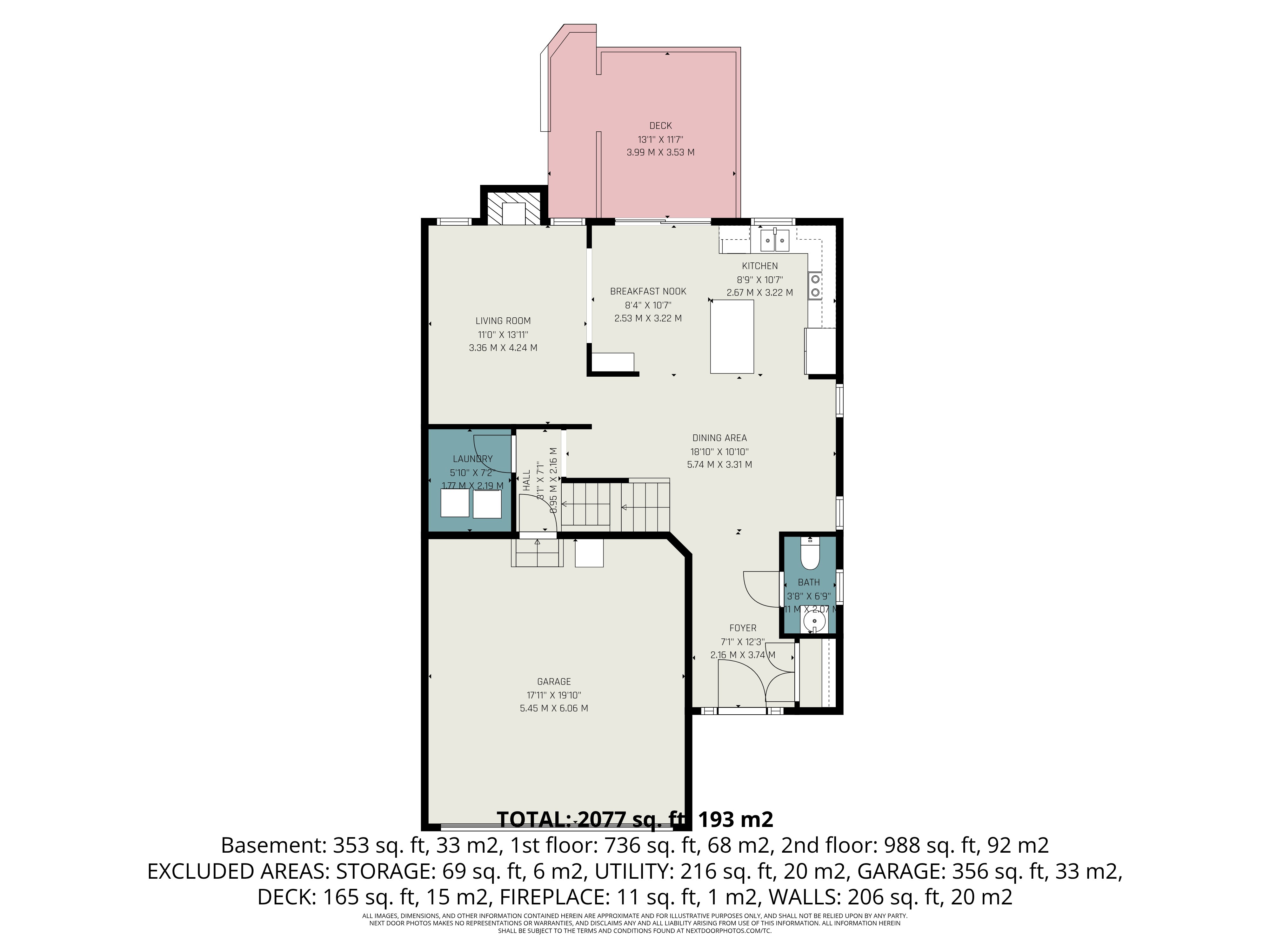 Main level floor plan for 730 Perseus Avenue